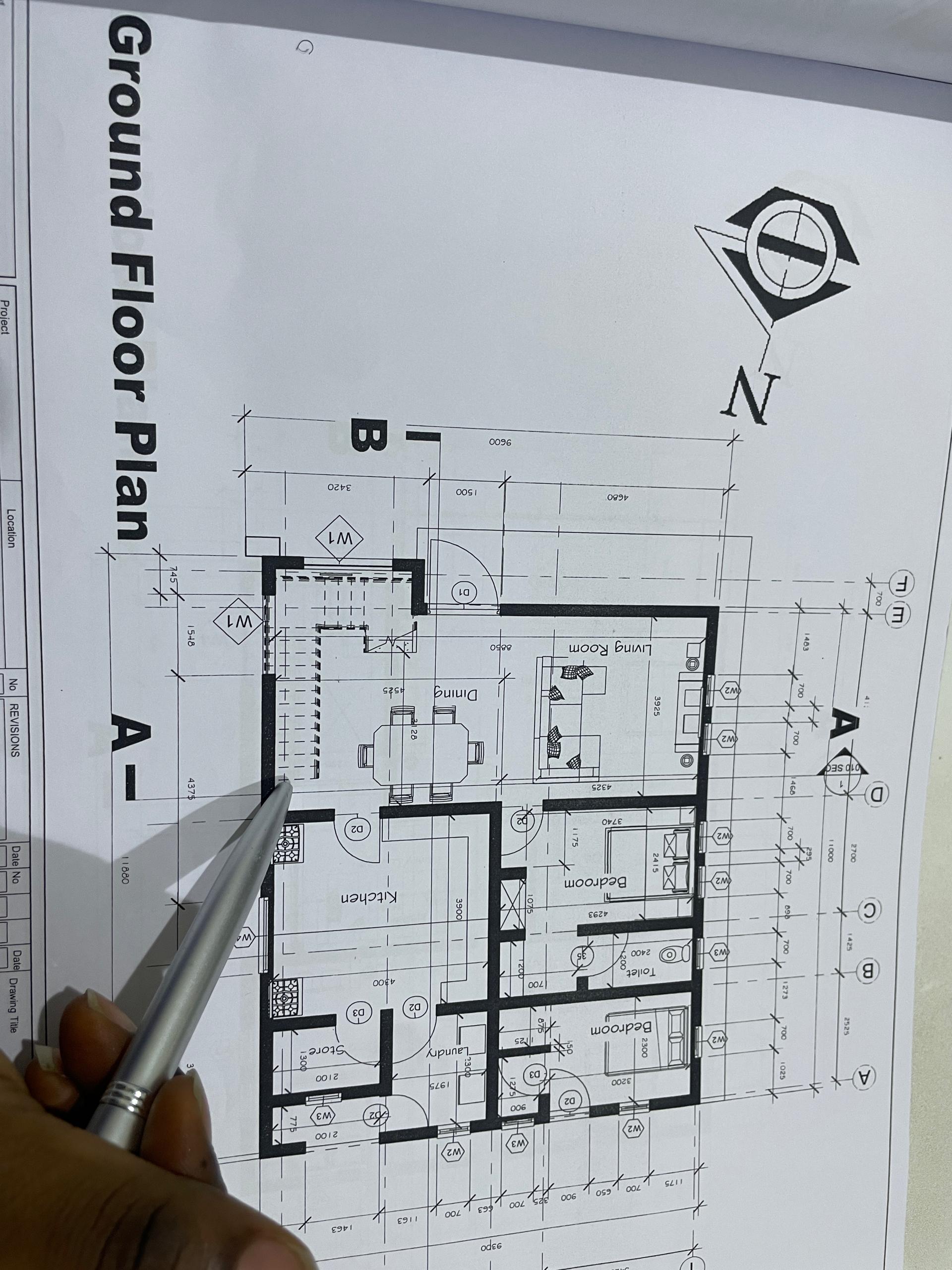 Architectural plans for a building project